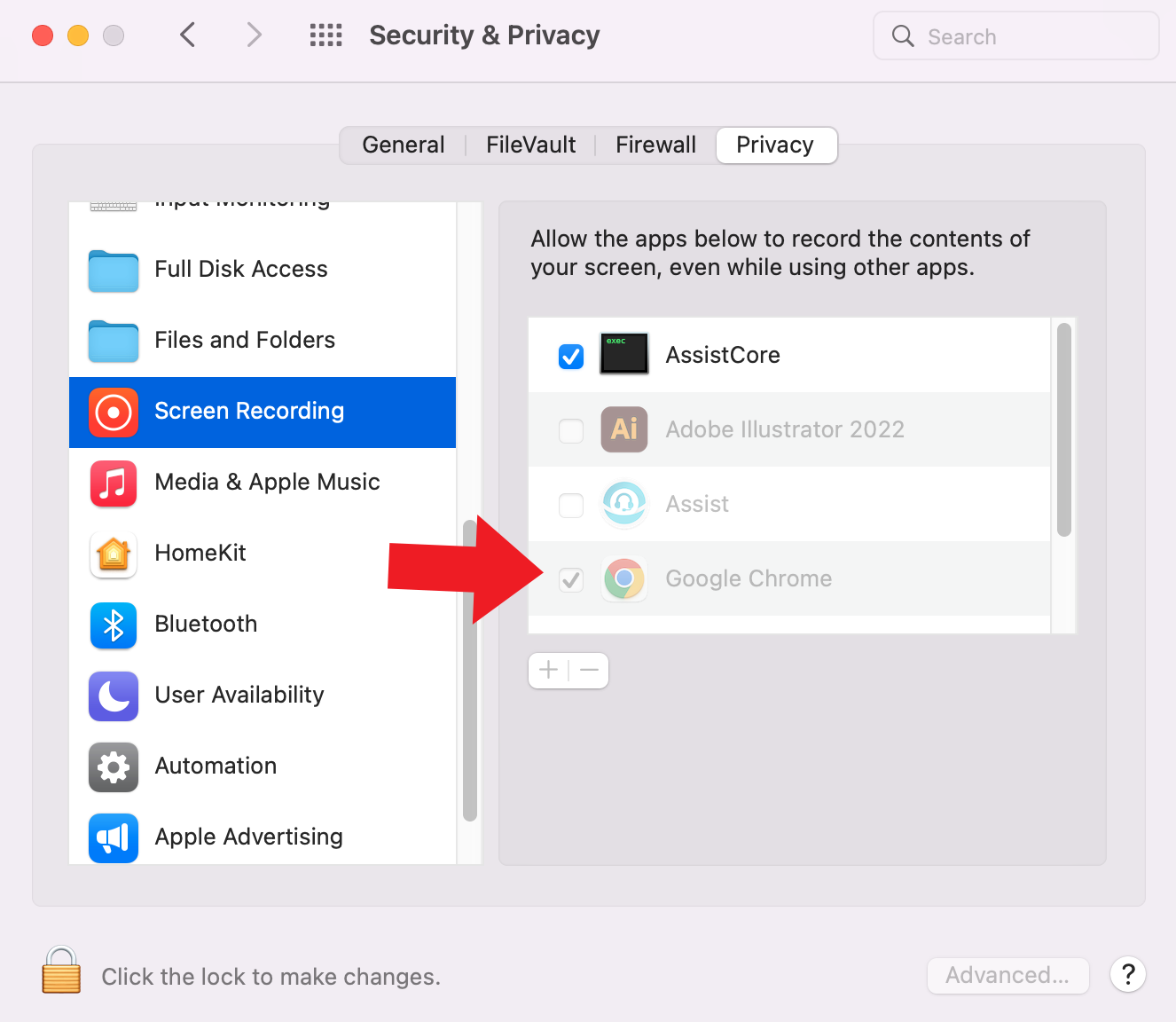 14. Mac screen recording allow Chrome
